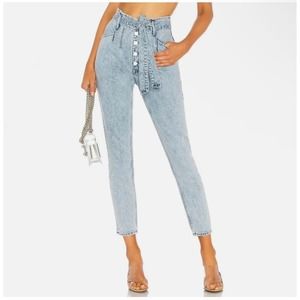 GRLFRND Daphne Womens 30x27 Paper Bag High Rise Button Fly‎ Jeans